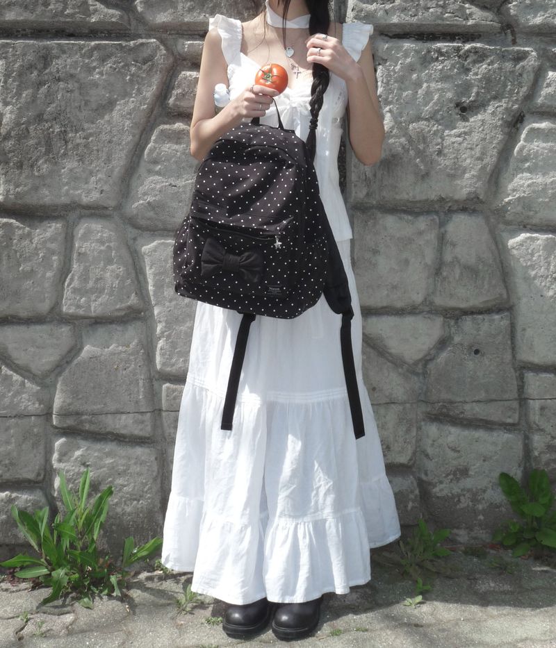 Polka dot ribbon backpack