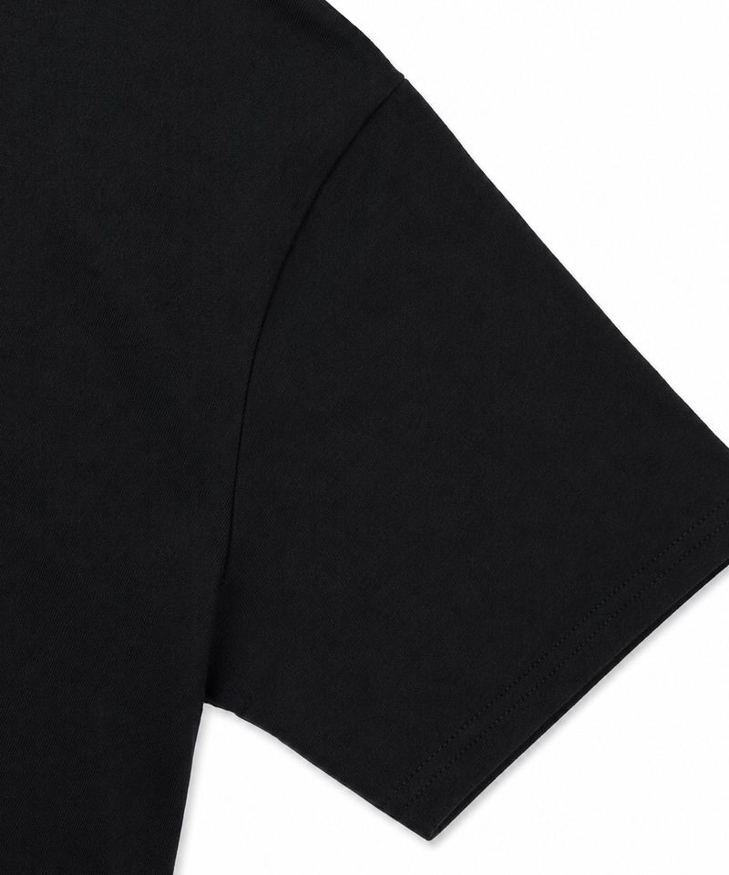 Layered Roll-Up Cropped T-shirt - Black