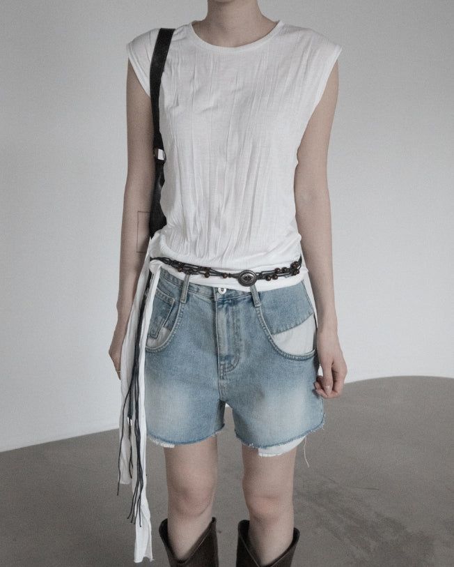 Klev Scarf Set Wrinkle Sleeveless