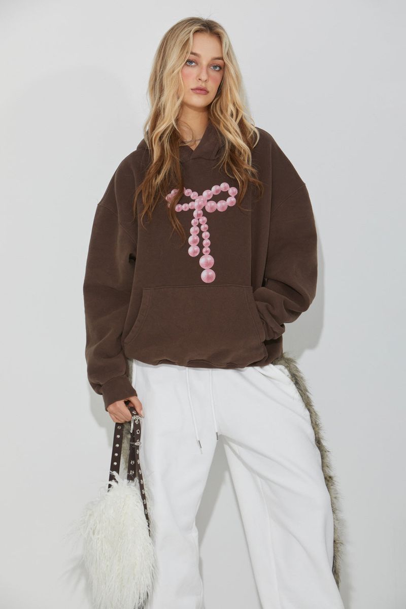 BEADS RIBBON HOOD