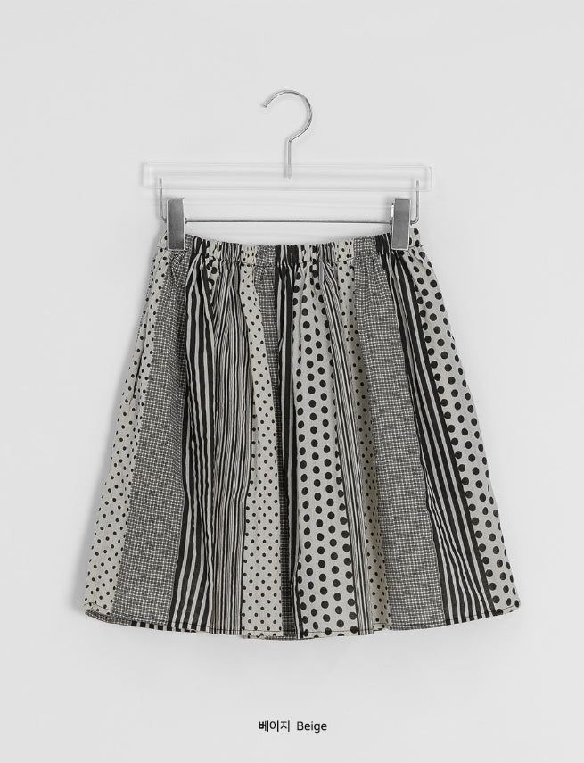 Katahi Pattern Banding Mini Skirt