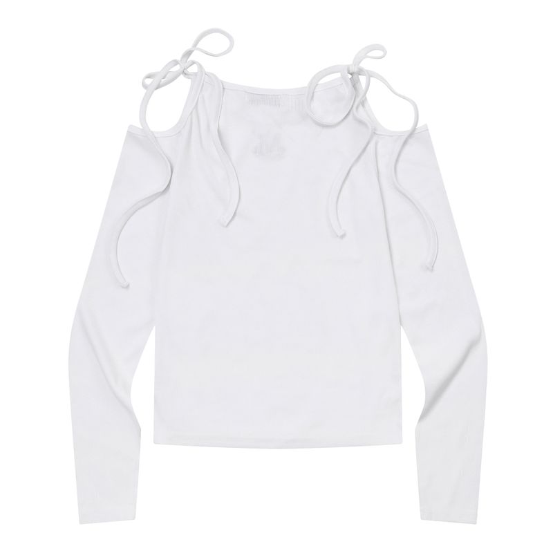 NEKI RIBBON OFF SHOULDER T (3COLOR)