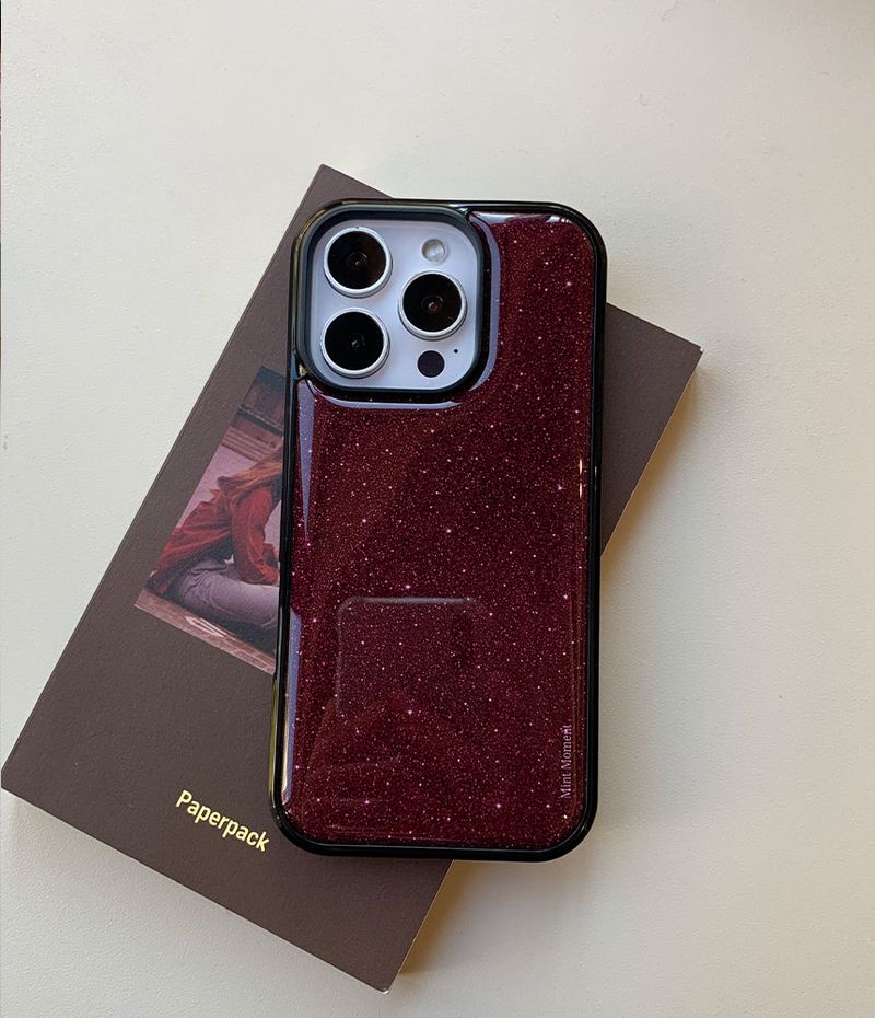 [MADE] パールワイン ブラック エポキシバンパー iPhoneケース