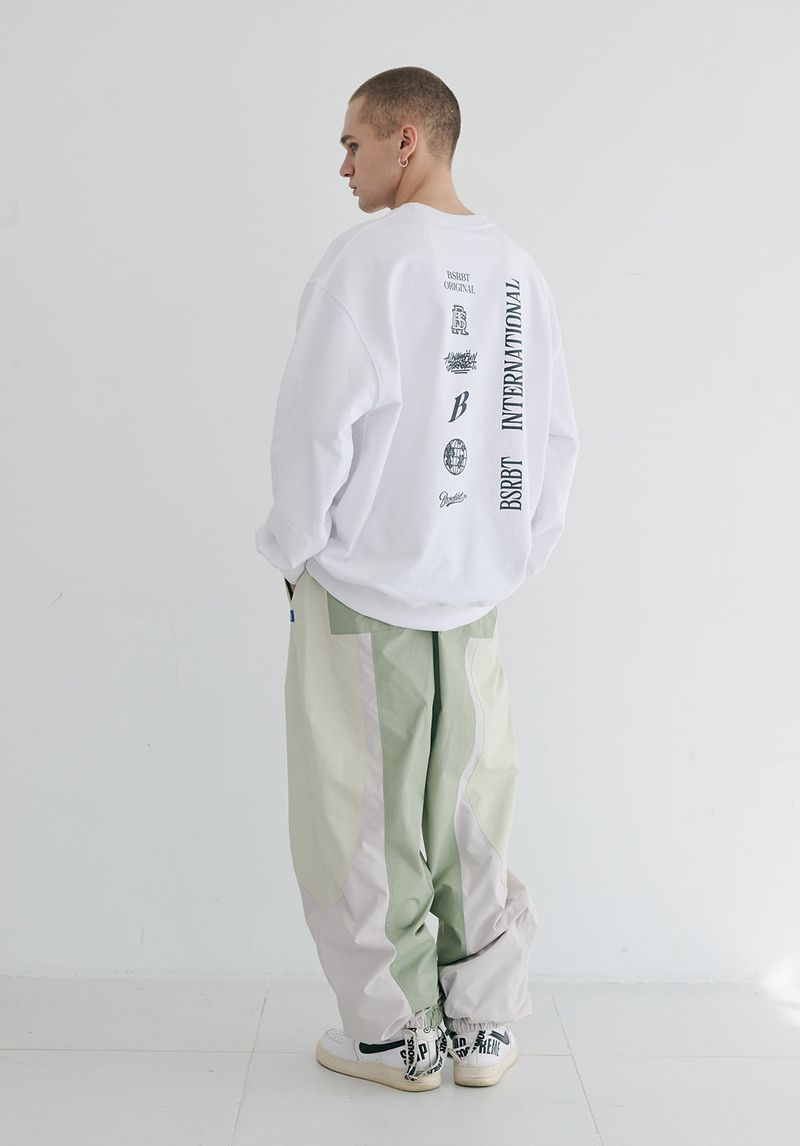 BSR2223FWPO073 MULTI LOGO CREWNECK WHITE