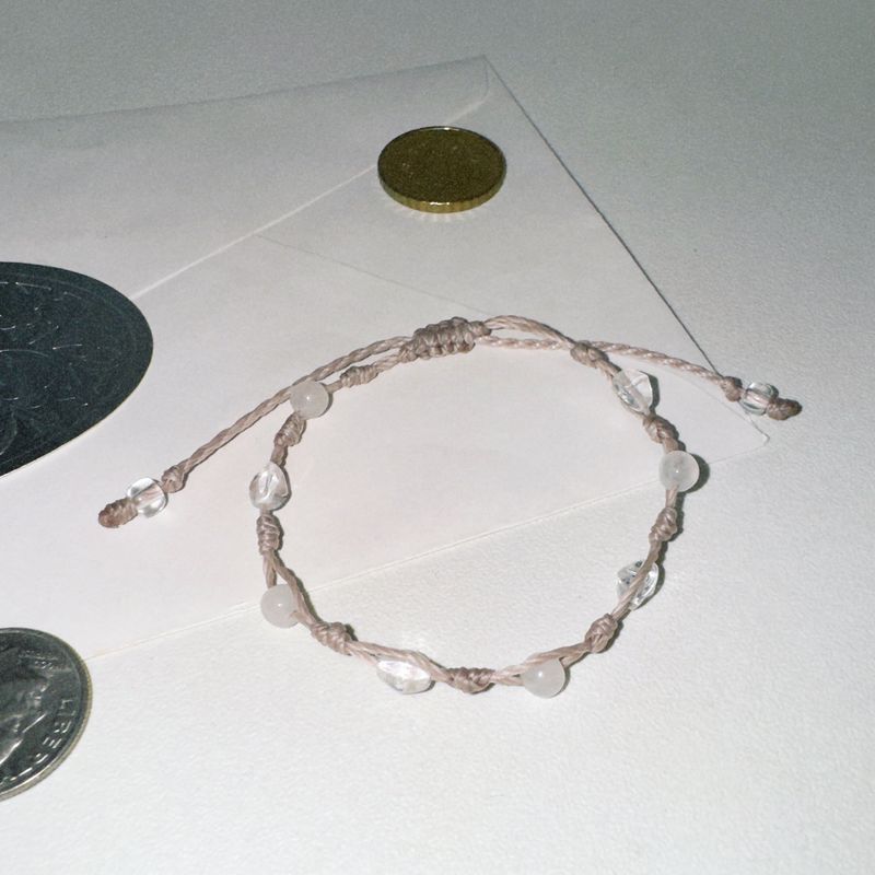 white lotus knot bracelet