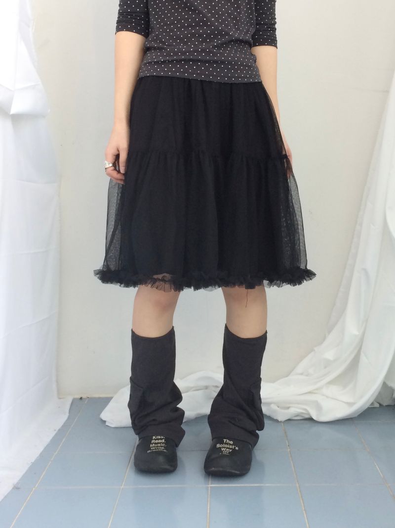 soft shirring frill skirt