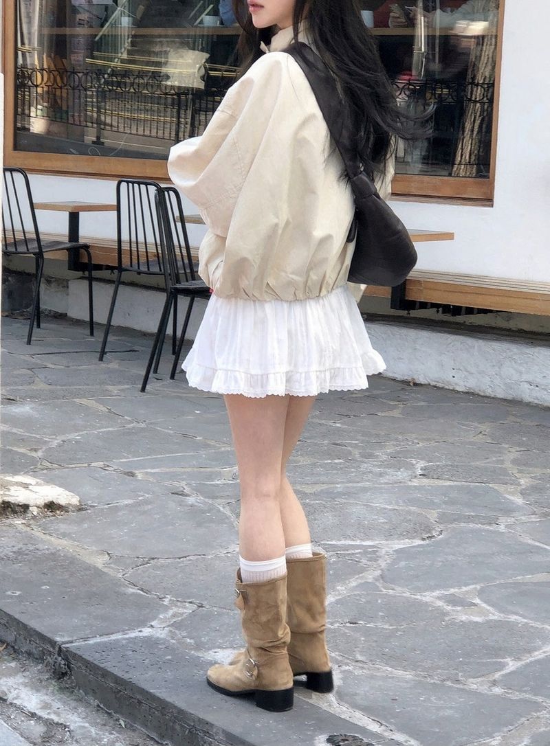 Shirring Buckle Middle Boots (2color)