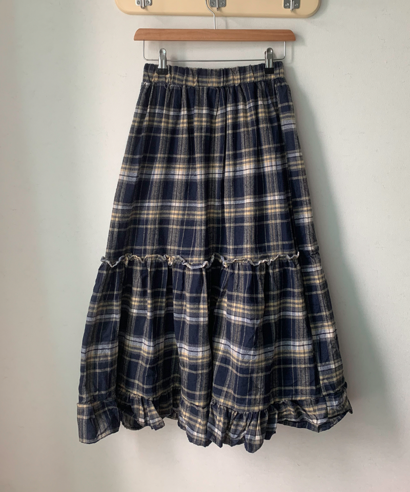 Sorbet Long Checkered Skirt