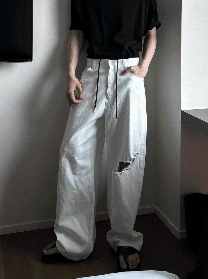 COSYHARU（コシハル）の「Vintage Damage White Pants（Pants）」