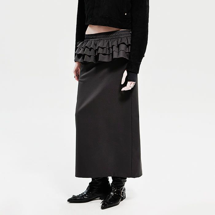 HOLY NUMBER 7(ホーリーナンバーセブン)の「RUFFLES LONG SKIRT_CHARCOAL(Skirts)」