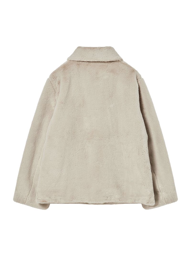 COLLAR FUR JACKET BEIGE