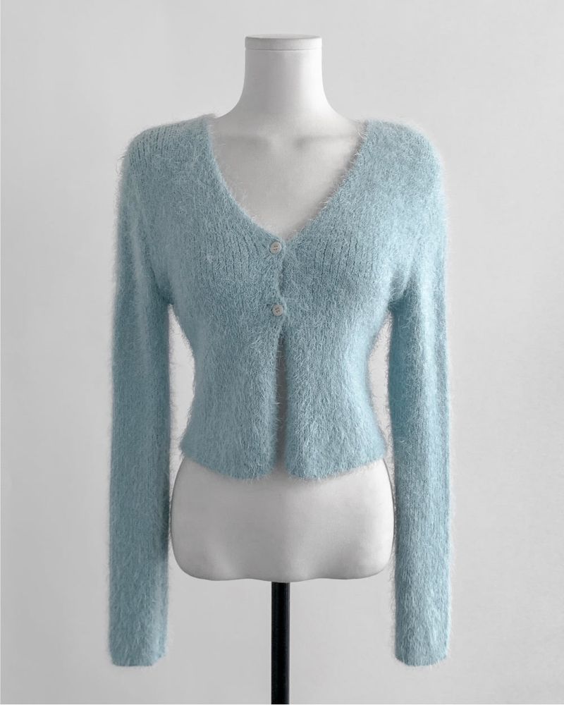 sophia angora crop two-button CD