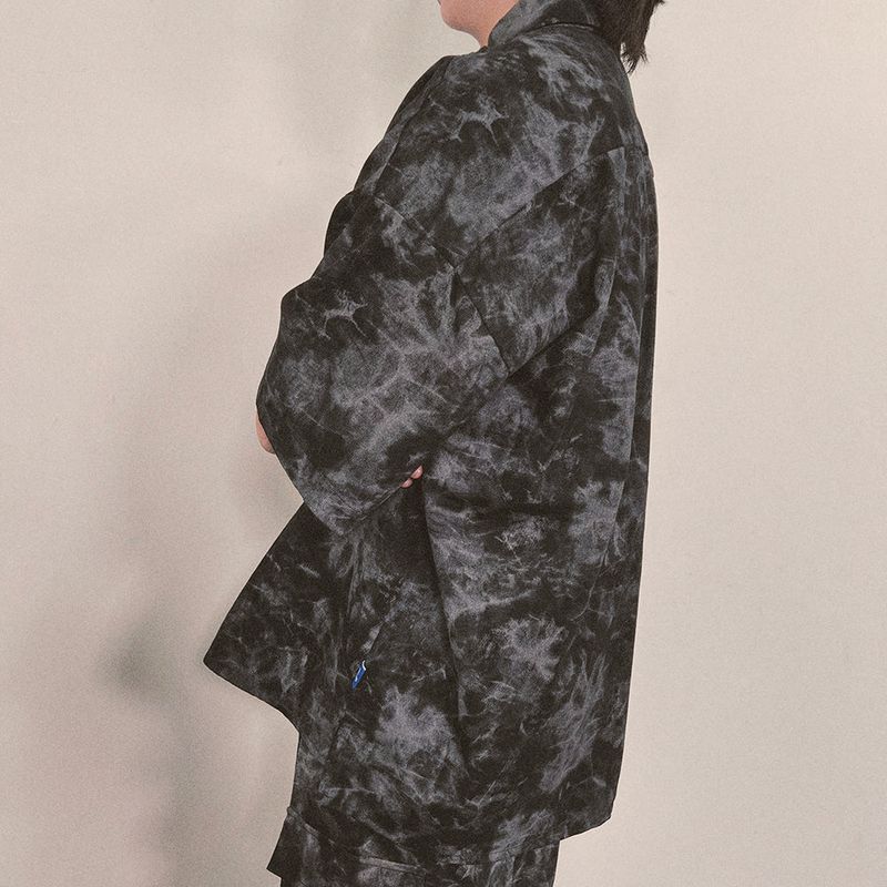 tie-dye half sleeve shirt_black