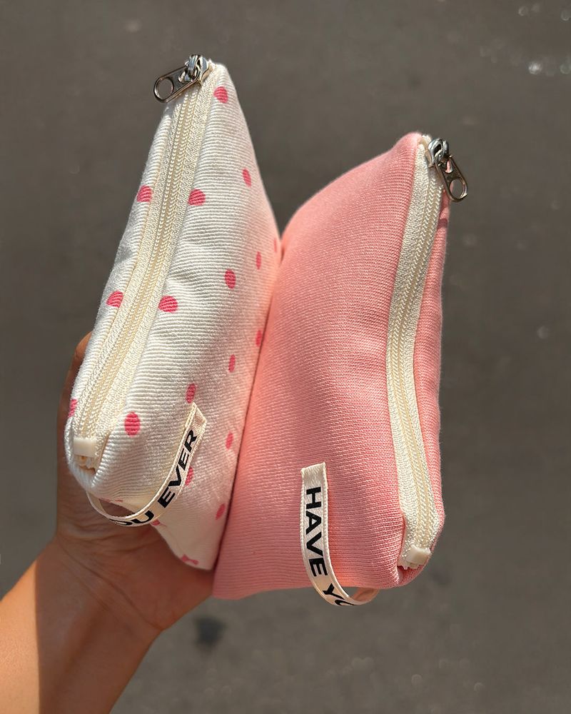 HAVE YOU EVER（ハヴユーエバー）の「Vivid soft cotton flat pouch - pink , S size（Accessories）」