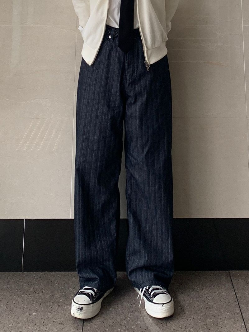 Back Pocket Raw Herringbone Balloon Denim