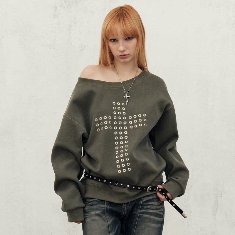 MIDNIGHT MOVE（ミッドナイトムーブ）の「ey cross mtm (khaki)（Tops）」