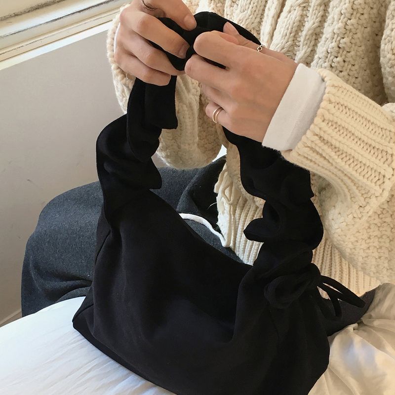 ミエルスエードシャーリングリボンショルダーバッグ