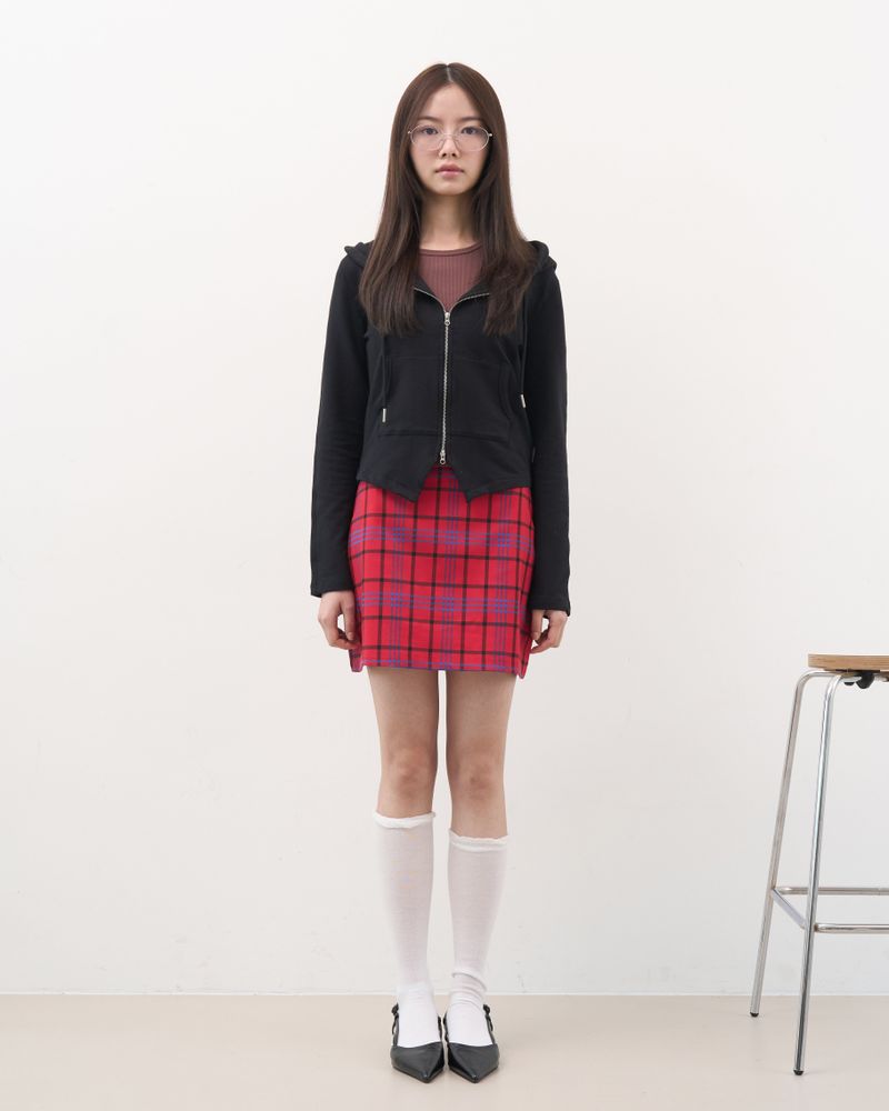 BASIC SLIM ZIP-UP HOODIE (BLACK)