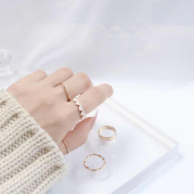 Swan Heart Layered Ring Set