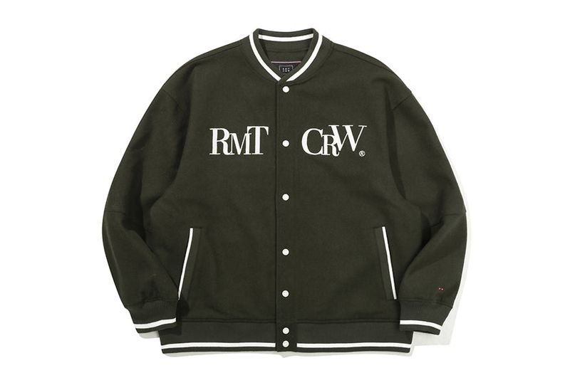 WILD FLOWER WOOL VARSITY JACKET_KHAKI