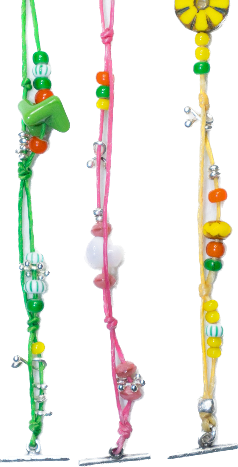 Silver 925 Toggle color beads bracelet