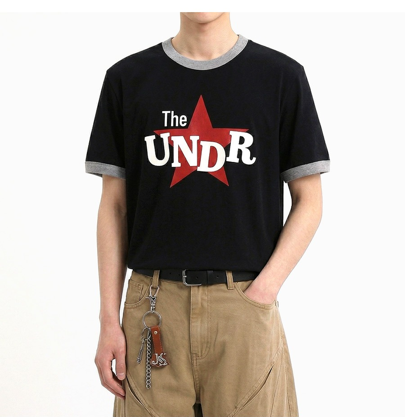 Essential Standard Short Sleeve Ringer T-shirt Understar Black
