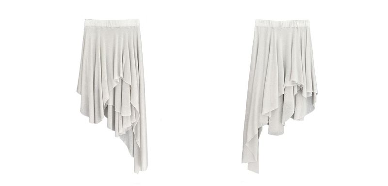 EAZY LAYERED CUT SKIRT-GRAY