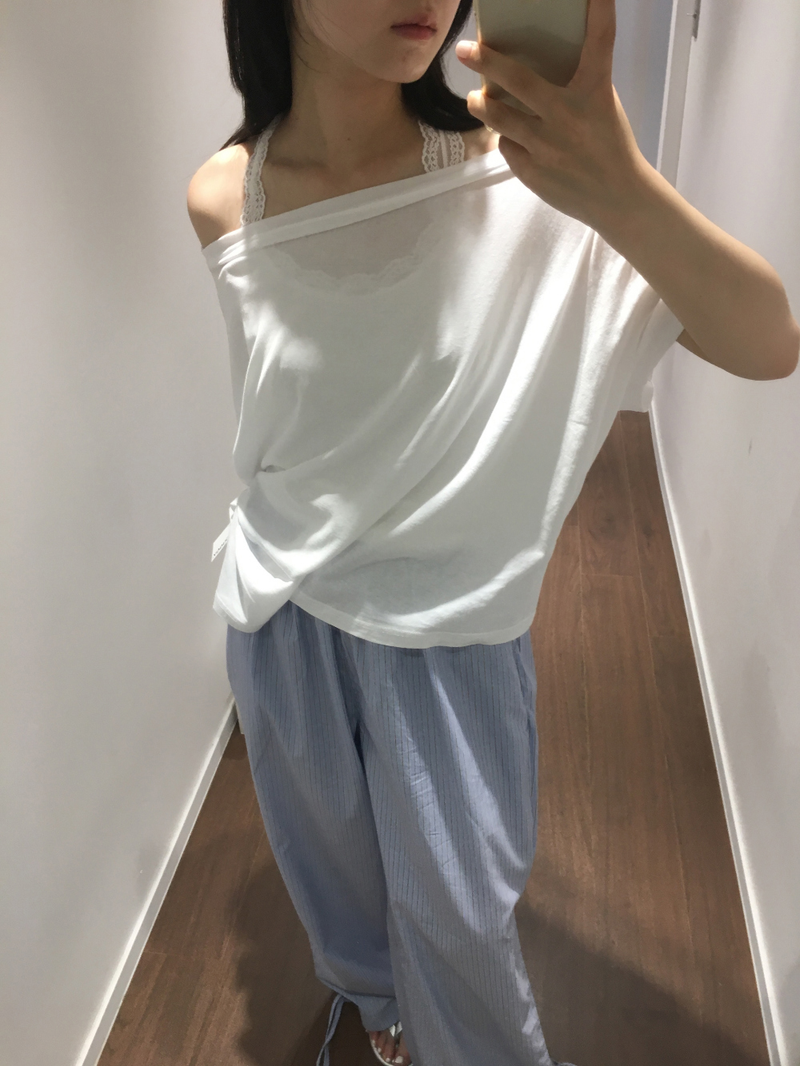 Fog off-shoulder t-shirt (4color)