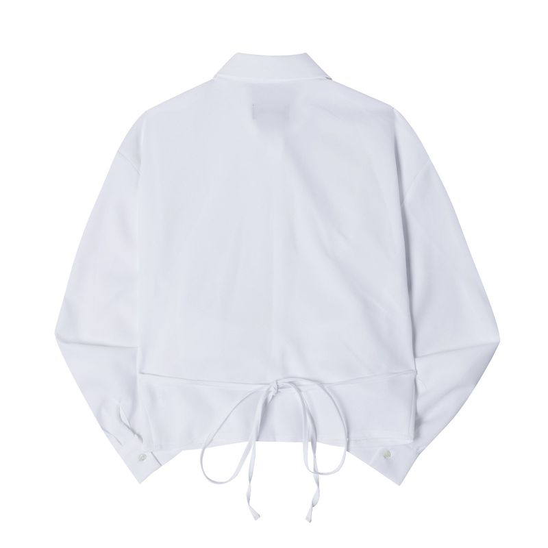 Leona shirring shirts WHITE