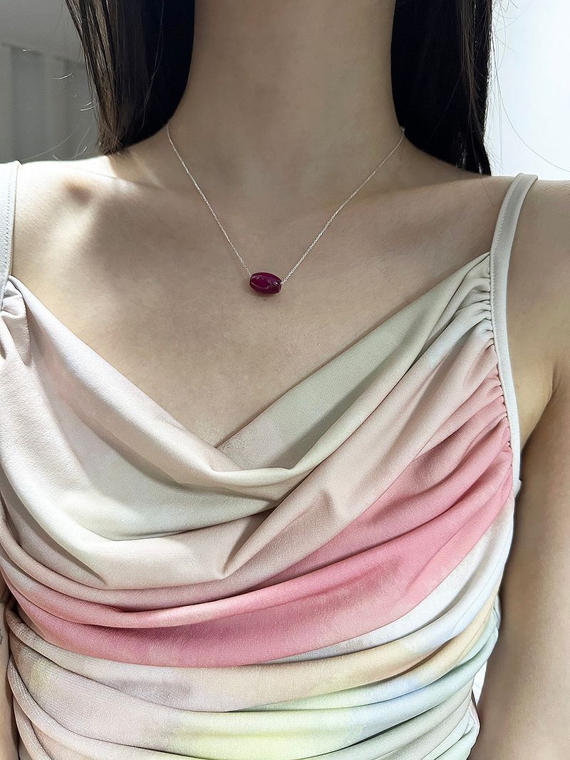 [925silver] Jelly bean necklace