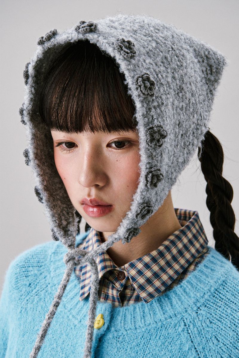 Boucle Flower Bonnet [Gray]