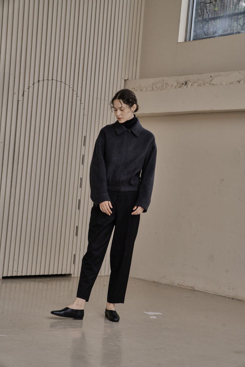 BLOUSON WOOL JACKET_GRAY