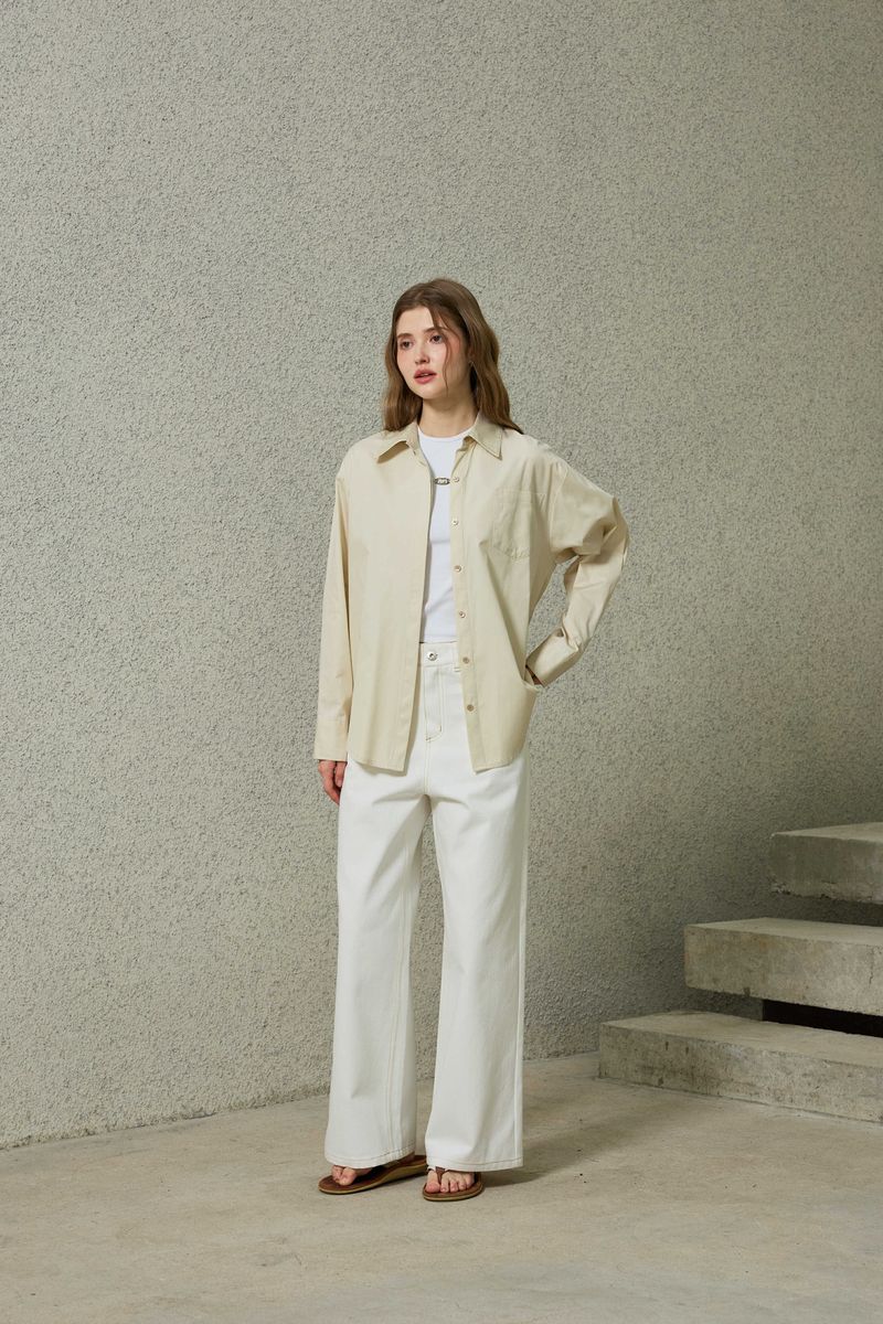 BRIGHT OVERSIZED SHIRT / BEIGE