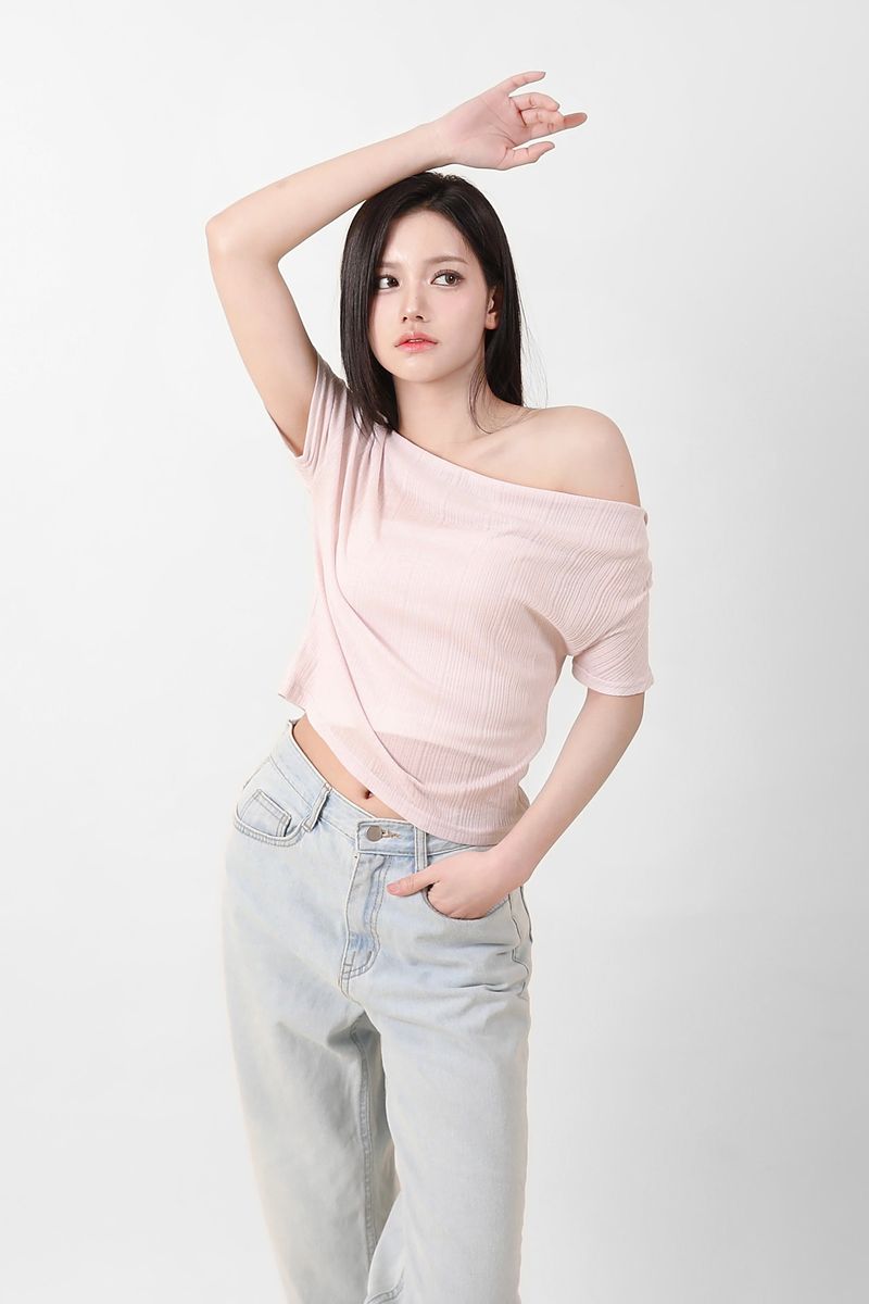 See-Through Ribbon Top Pink