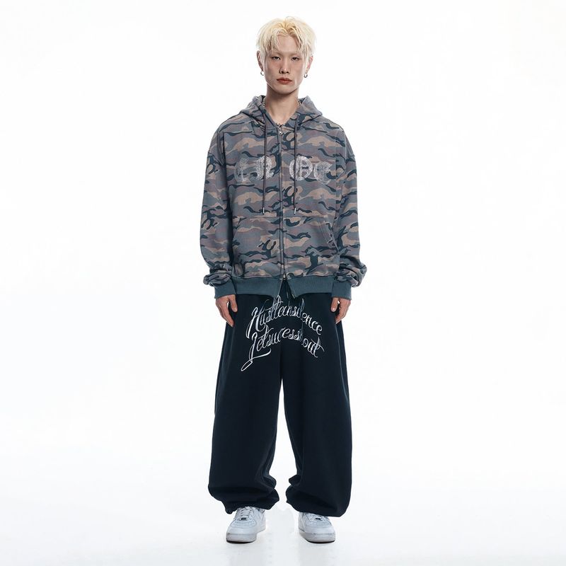 Lettering Balloon Sweatpants - BLACK