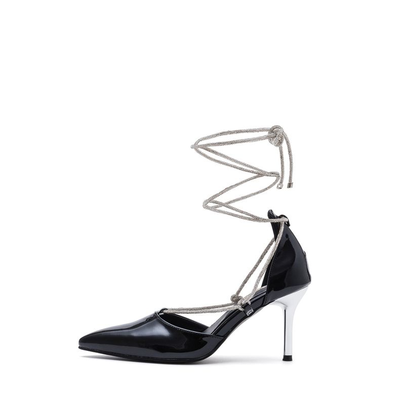 SSIMEEZ（シミズ）の「グリッターストラップシルエットヒール(Black)（シューズ）」