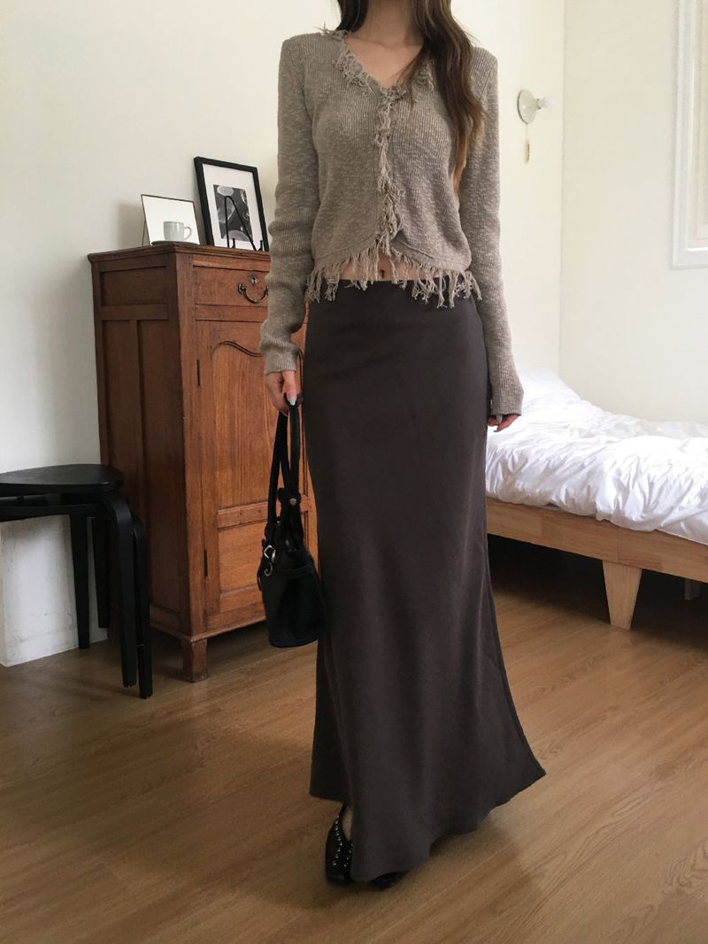 Rough fringe v cardigan 