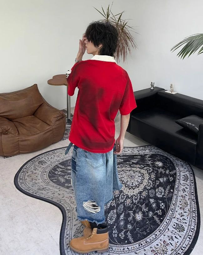 Rica Washed Damaged Bermuda Denim