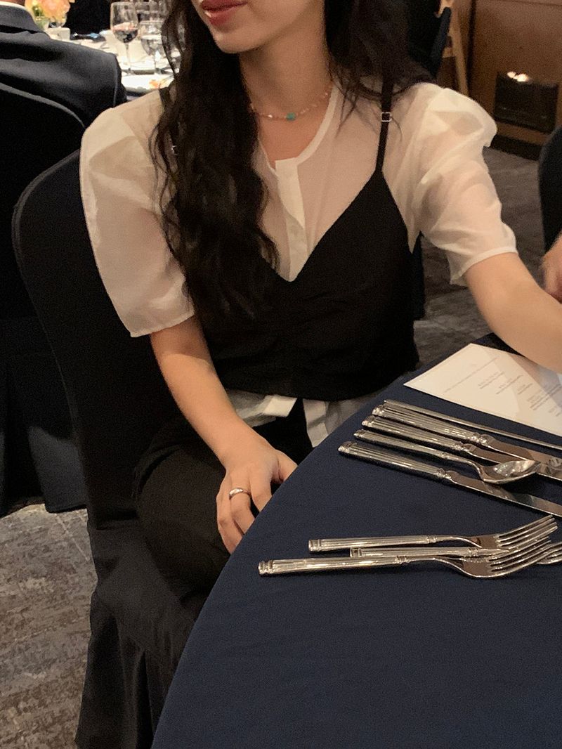 [MADE] ERT SEE-THROUGH PUFF BLOUSE