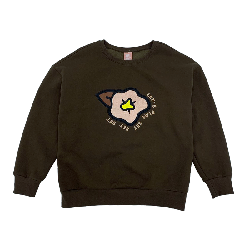 BIG FLOWER NAPPING SWEAT SHIRT