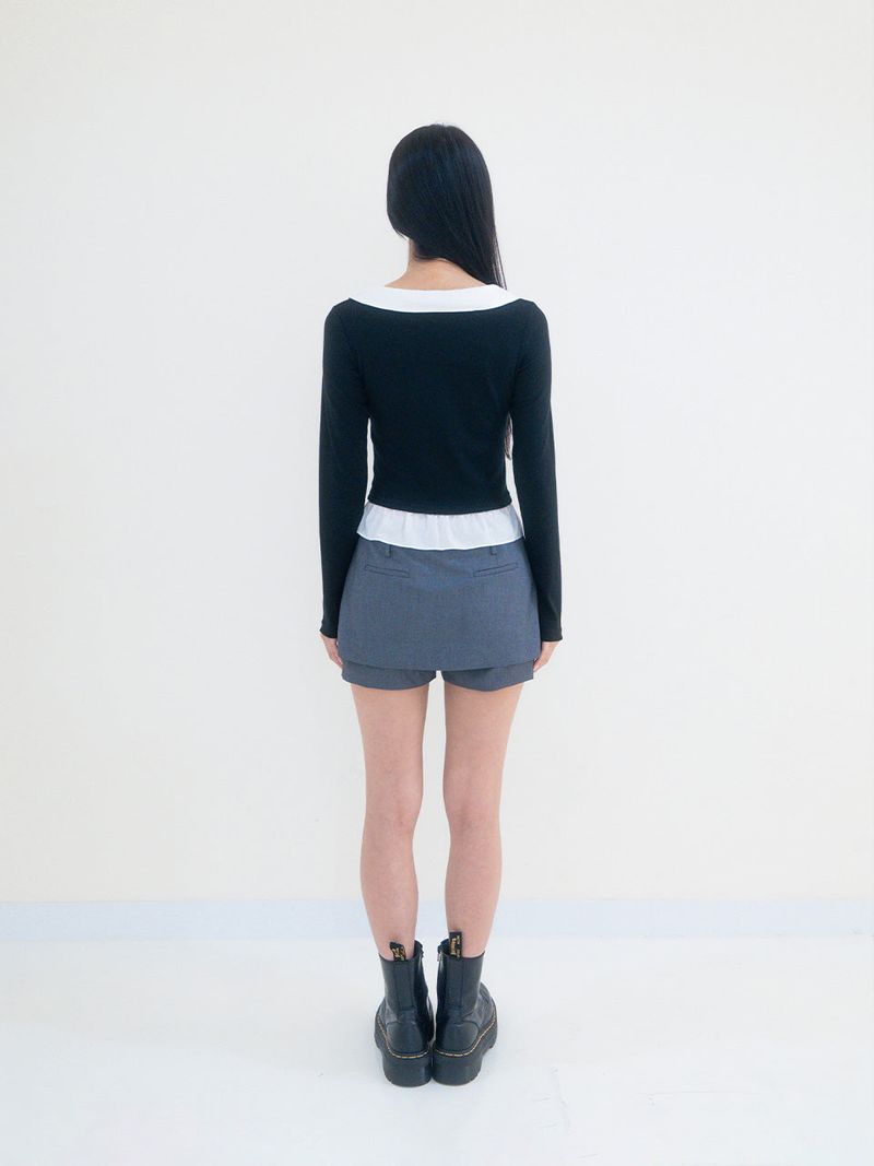Moa skirt pants (Gray)