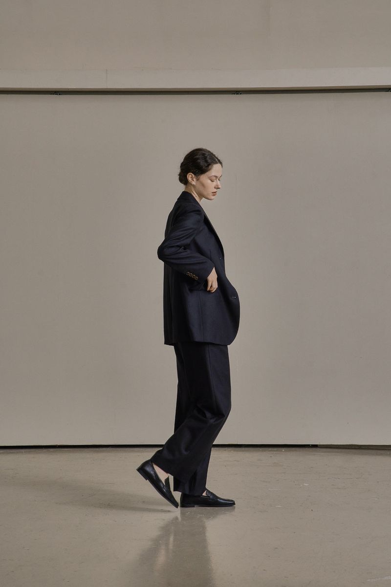 WOOL TWILL SETUP JACKET_NAVY