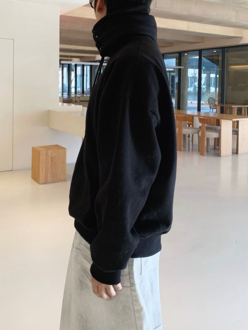 Double turtleneck over sweatshirt 2C