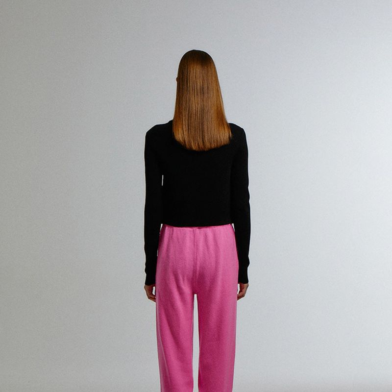 COVERED BUTTON SHORT CARDIGAN_BLACK