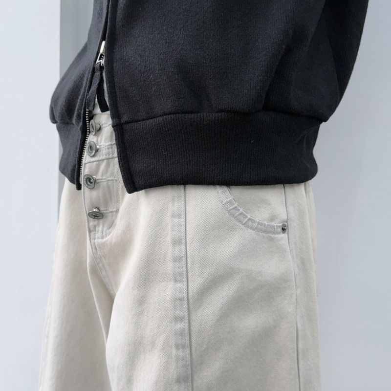 Multi-Button Paneled Wide Pants