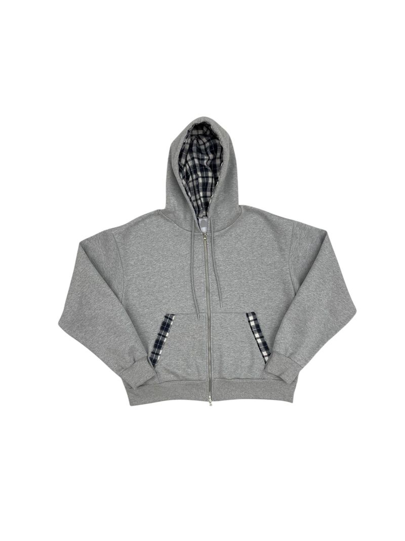 maru check zip-up