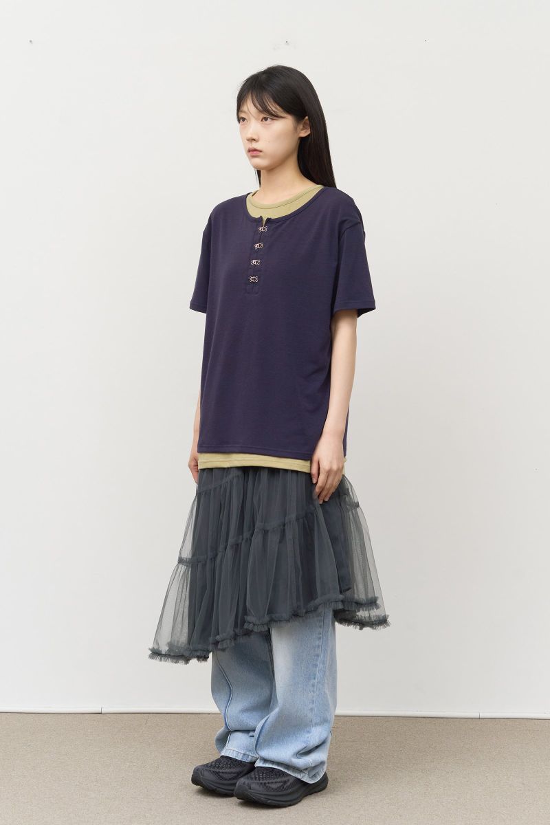Kenz Buckle Layered Top