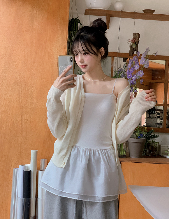 SHOPPERLAND（ショッパーランド）の「[SHOPPERMADE] Chiffon Flare Layered Sleeveless Mini Dress（Dresses）」