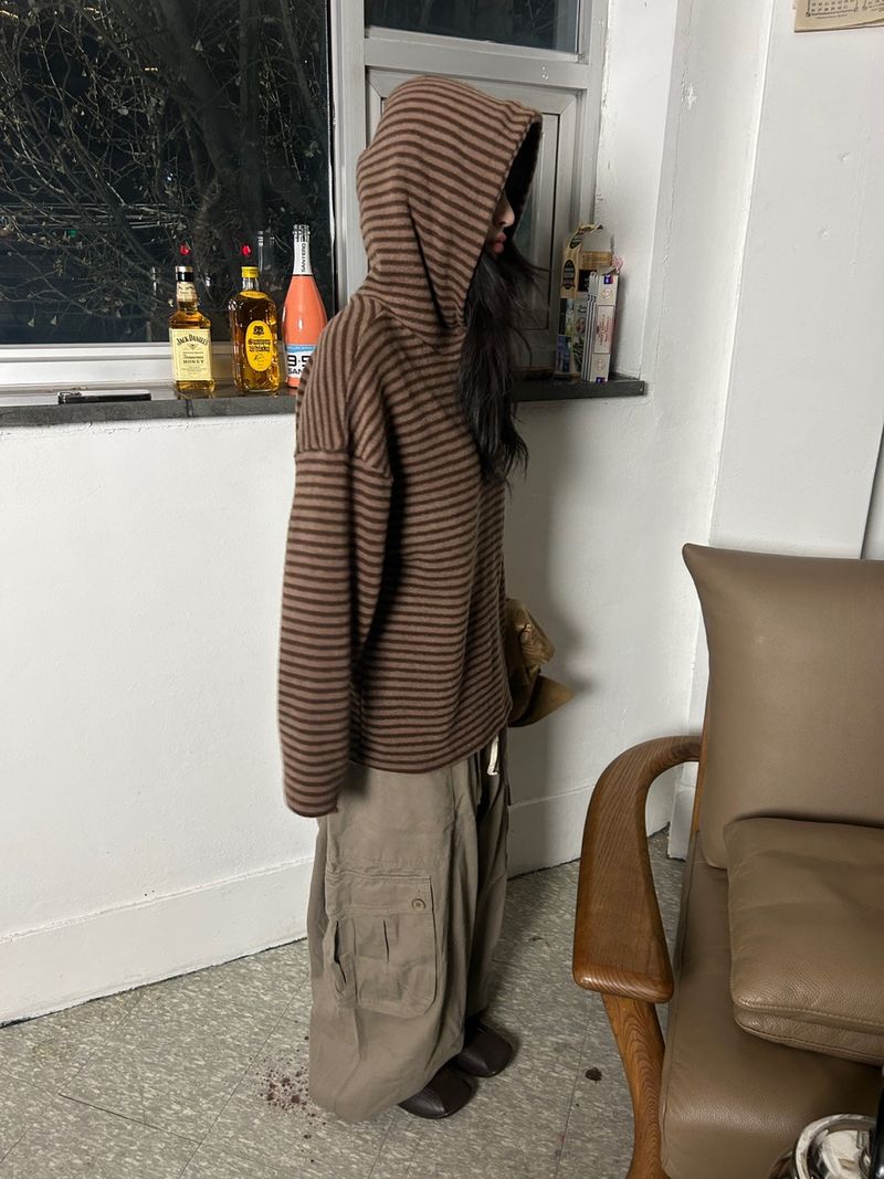 (3colors) cuty prison knit hoodie