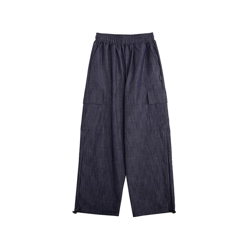 WIDE CARGO DENIM PANTS [BLUE]